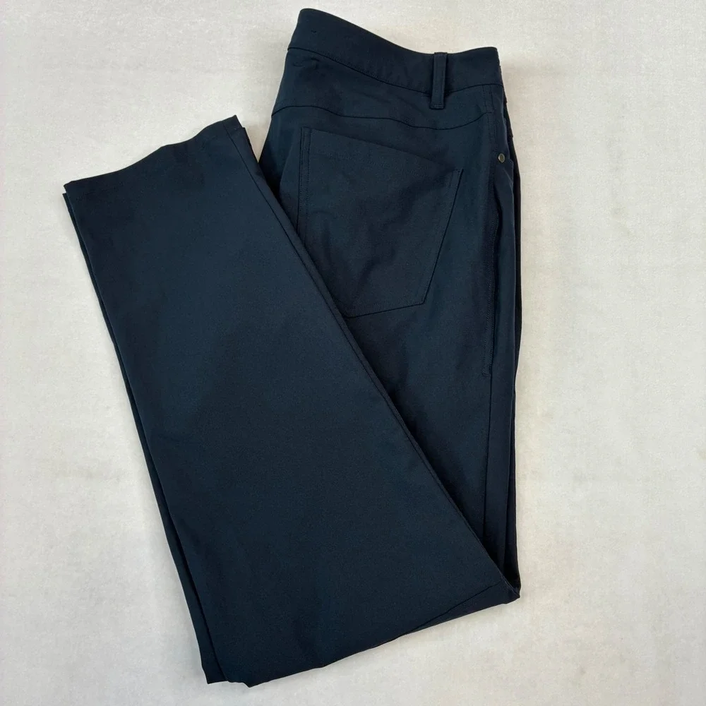 Lululemon ABC Pants Mens 34x31 Navy Blue Performance Stretch 5-Pocket Straight